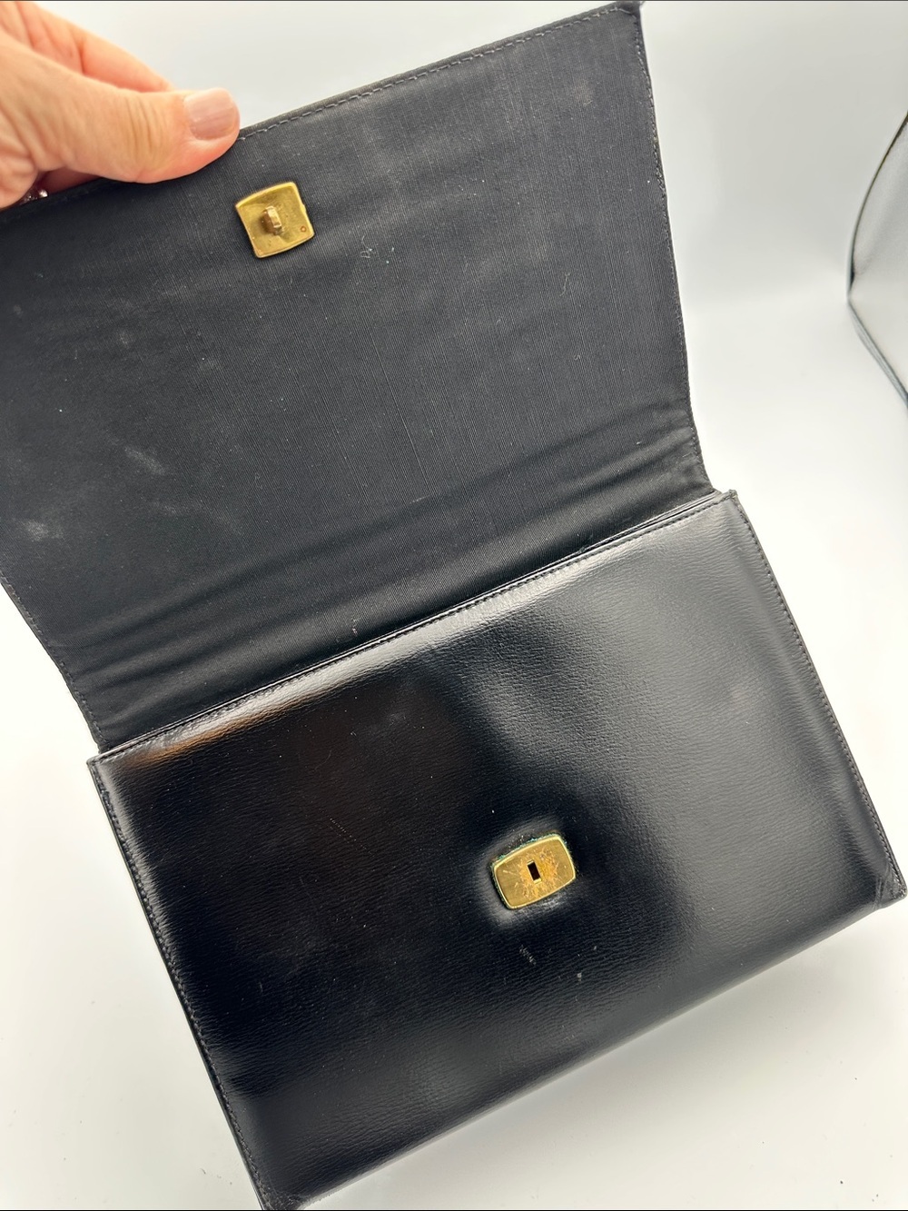 Vintage Black Leather Purse - Picture 6 of 12